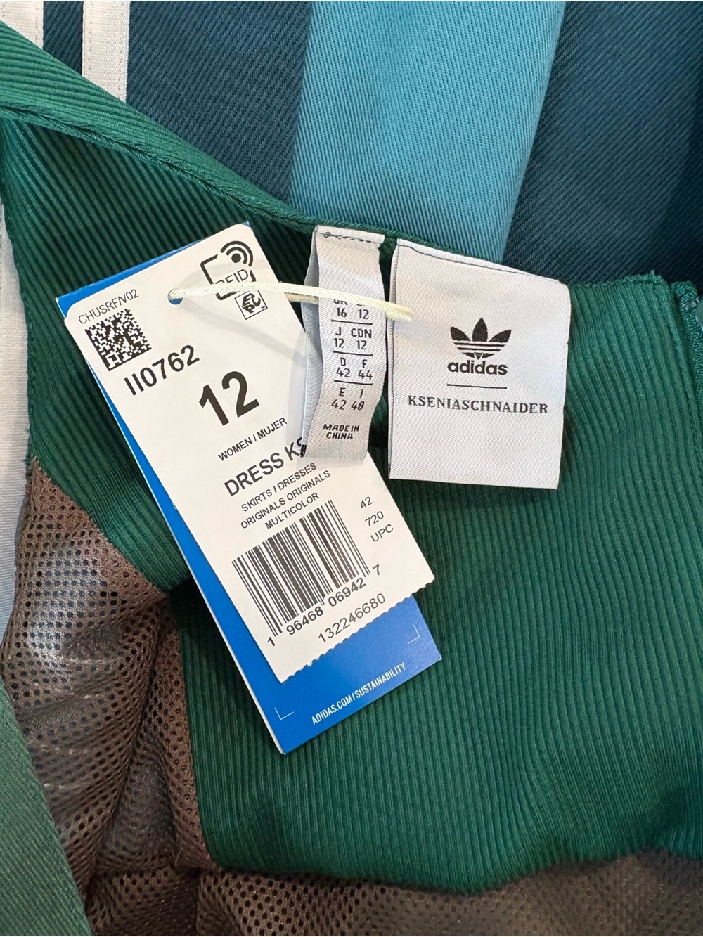 Adidas Women Originals KSENIASCHNAIDER Reprocessed Limited Ed Dress Size 12 NEW - Picture 15 of 17